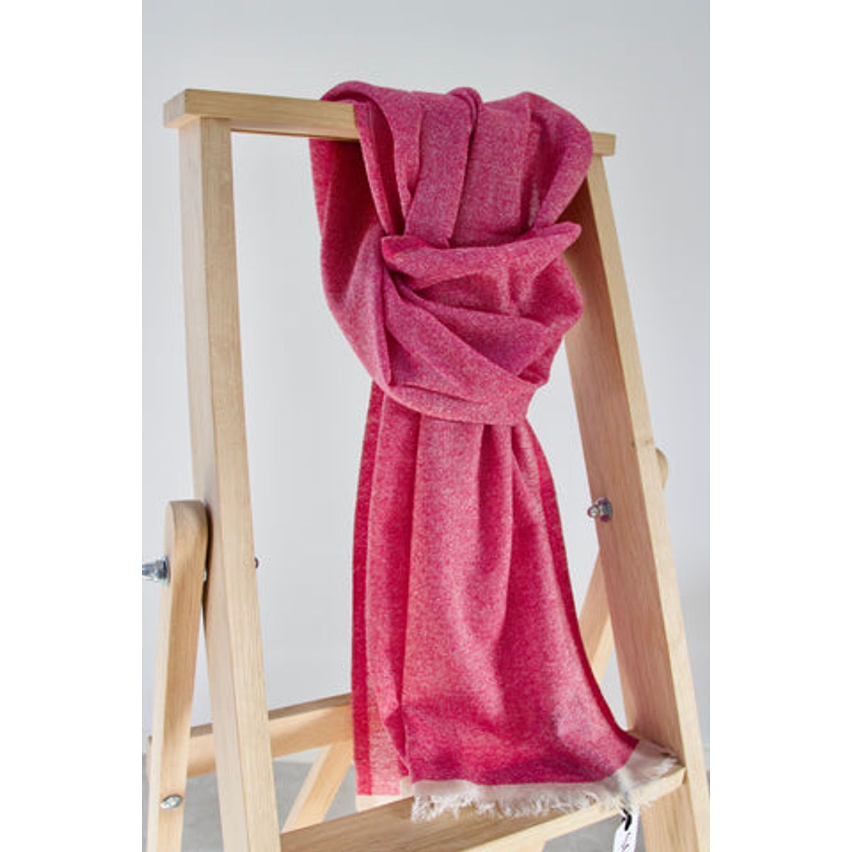 Cashmere tørklæde i smuk fuchsia melange