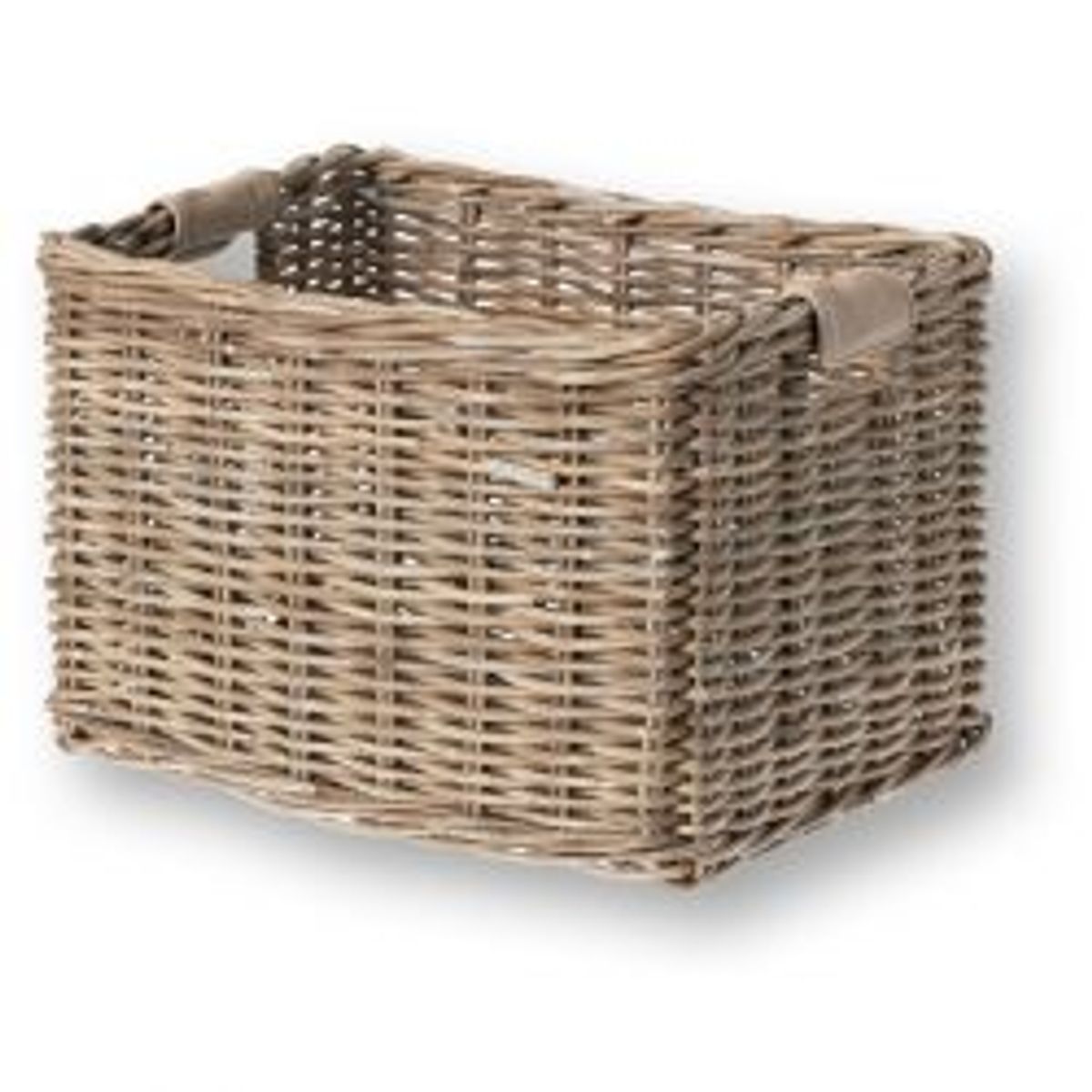 Basil Basket Front L Rattan 45x34x31cm Nature Grey - Cykelkurv