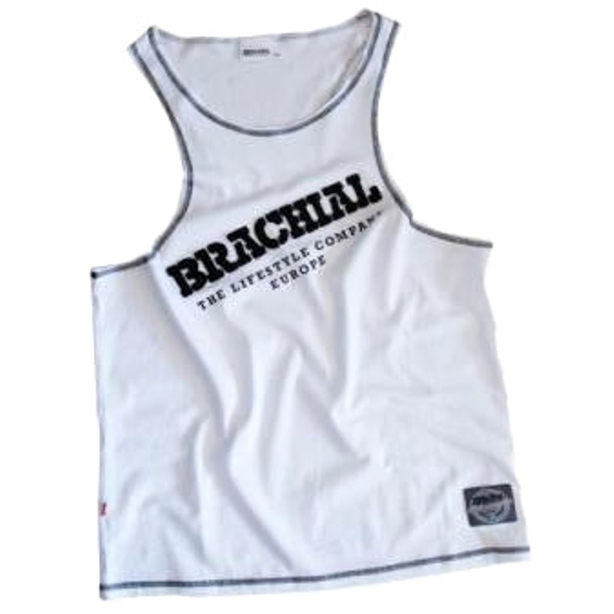 Brachial Tank Top "Cool" Hvid/Sort (4XL)