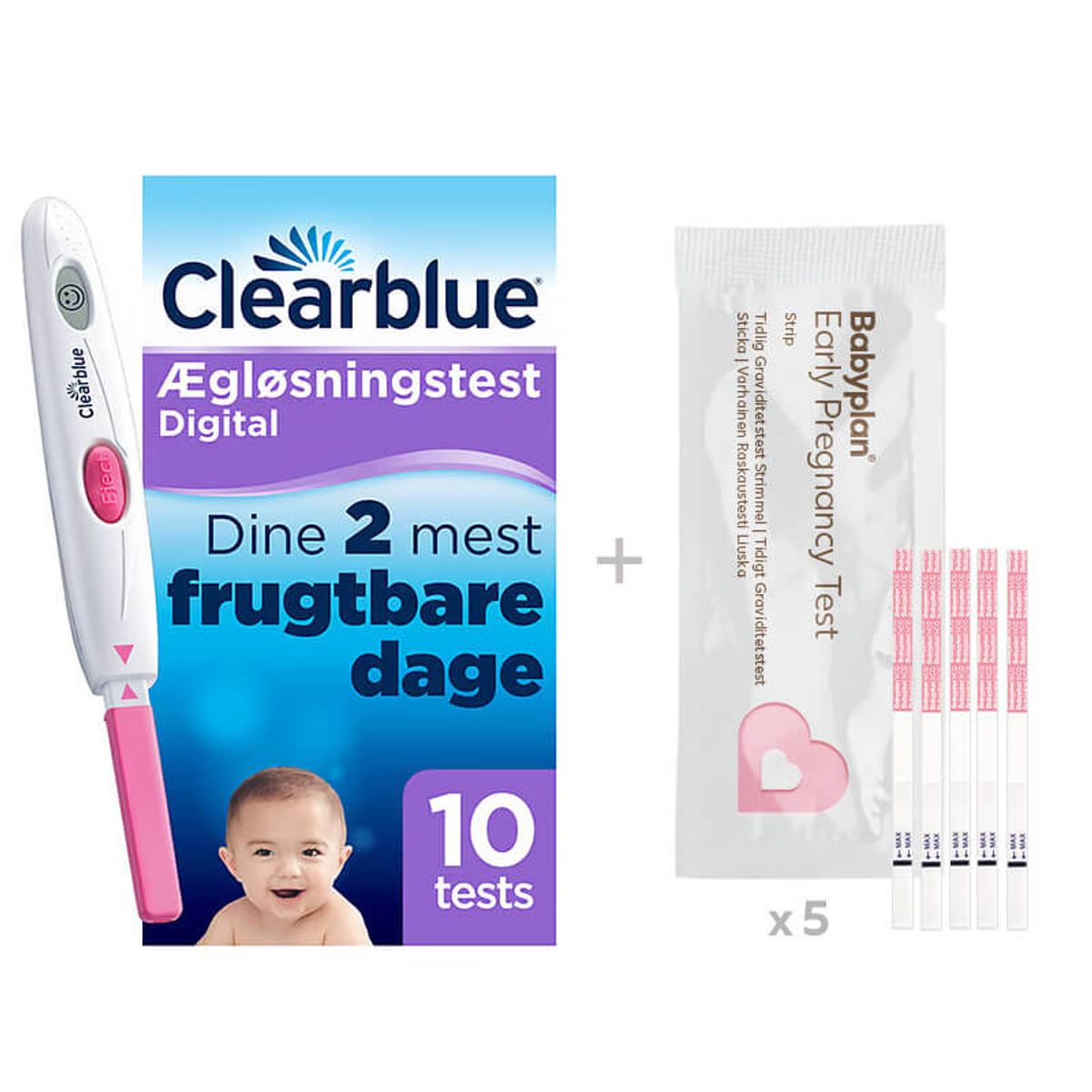 Bundle med Clearblue Ægløsningstest + Babyplan Tidlig Graviditetstest