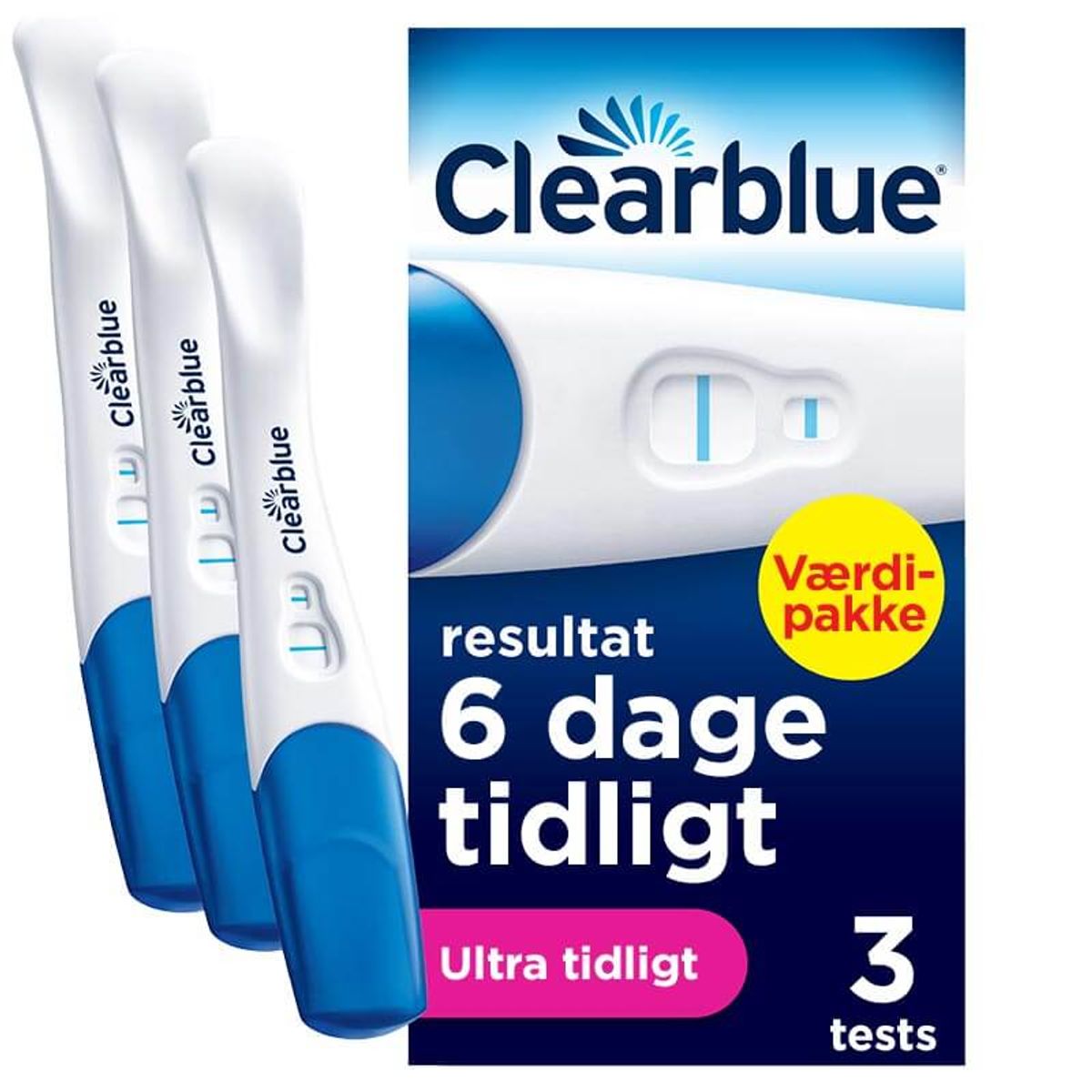 Clearblue Ultra Tidligt graviditetstest - 3 stk