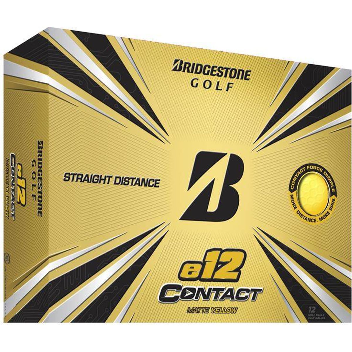 Bridgestone E12 Contact Golfbolde - Gul