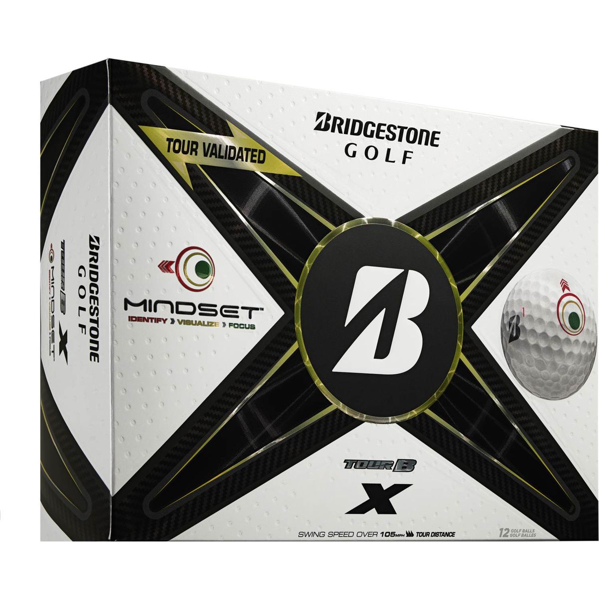 Bridgestone Tour B X Mindset Golfbolde - Hvid