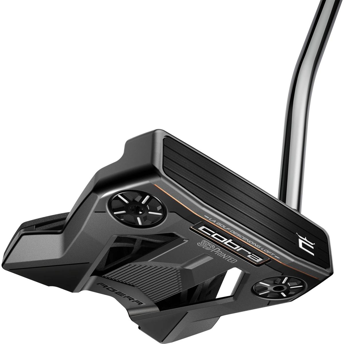 Cobra Agera Armlock (2024) Single Bend Neck Putter - Grå - Højre - Str. 41" - Super Stroke Zenergy Flatso 17 3.0 Hvid/Sort