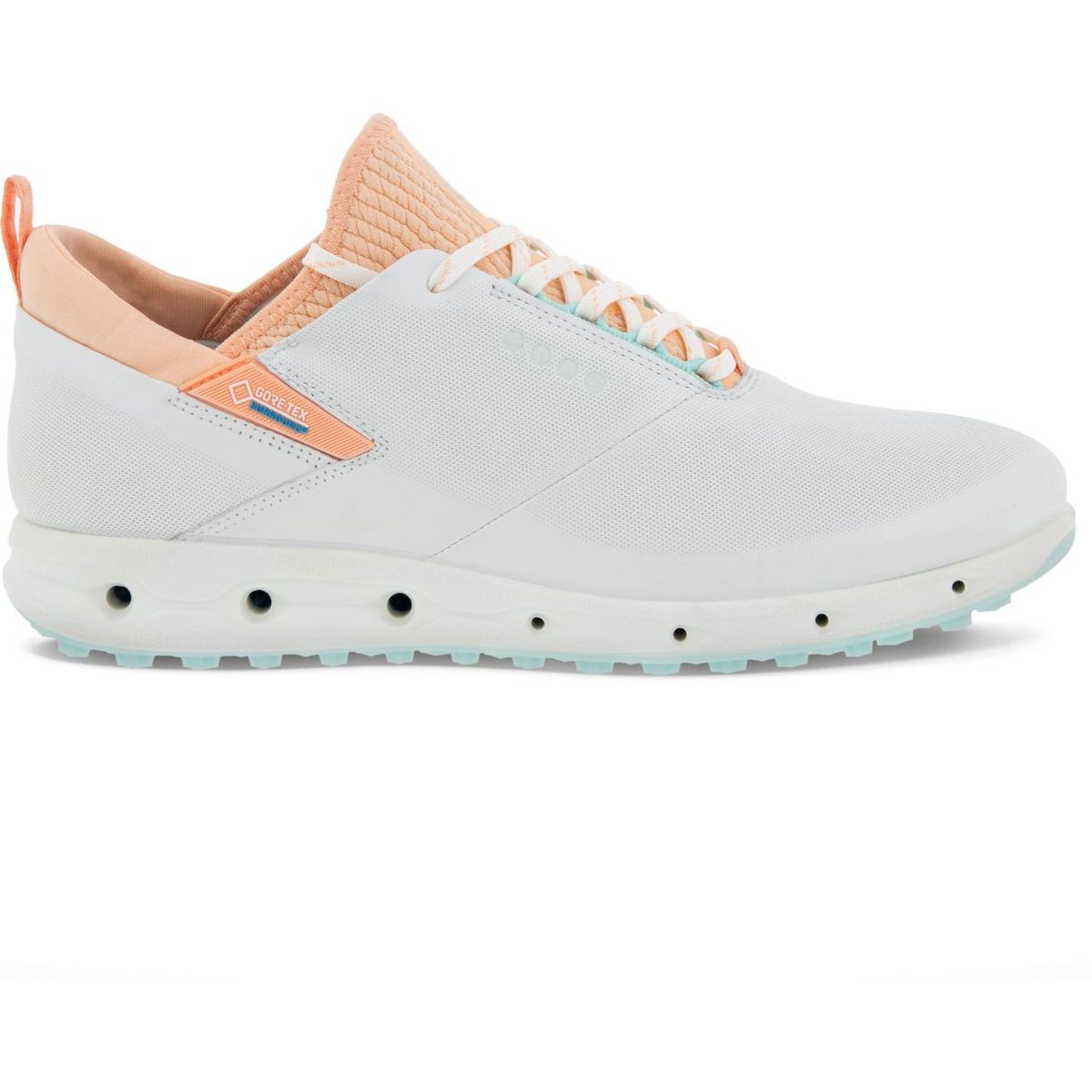 Ecco Cool Pro (2022) Vandtætte Dame Golfsko Uden Spikes - White/Peach Nectar - Str. 38 Normal