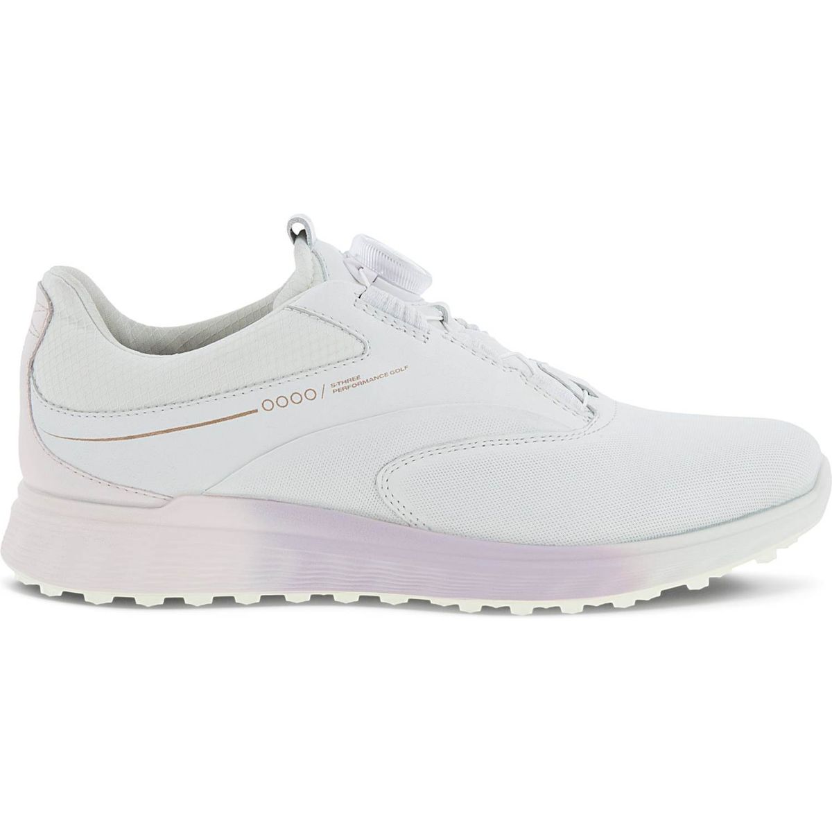 Ecco S-Three (2023) BOA Vandtætte Dame Golfsko Uden Spikes - White/Delicacy/White - Str. 42 Normal