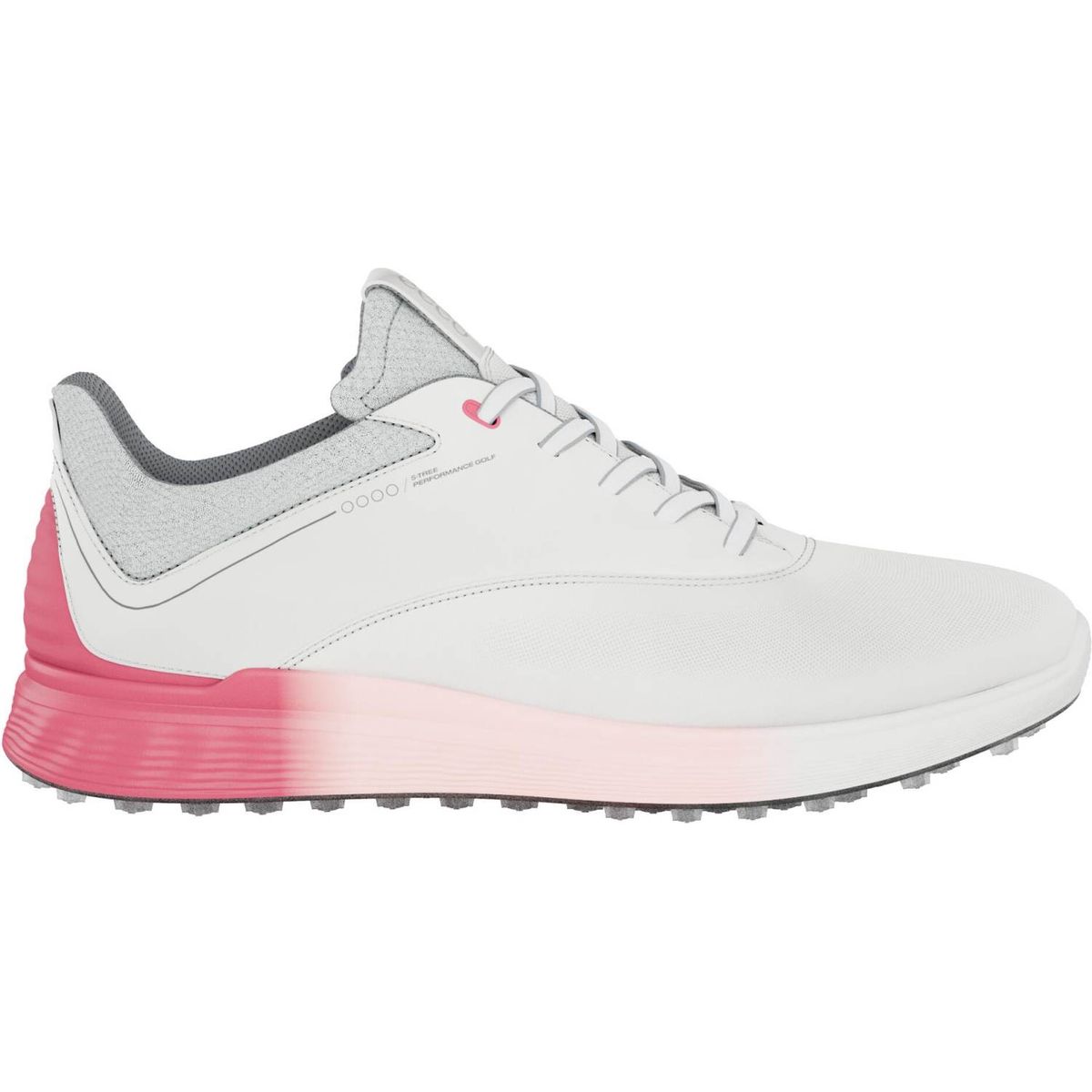 Ecco S-Three (2023) Vandtætte Dame Golfsko Uden Spikes - White/Bubblegum - Str. 38 Normal