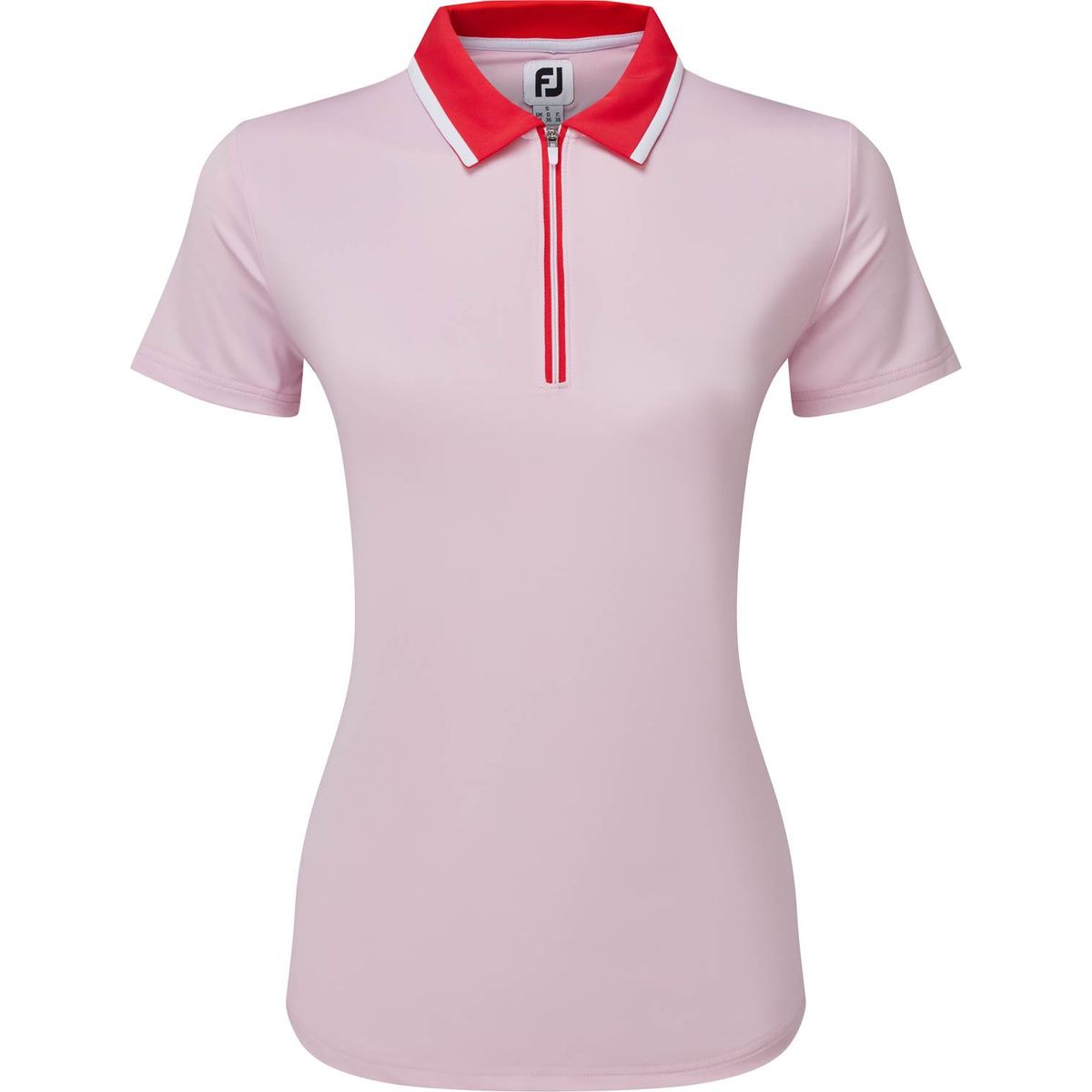 Footjoy Colour Block Cap Sleeve Dame Poloshirt - Pink/Red - Str. L