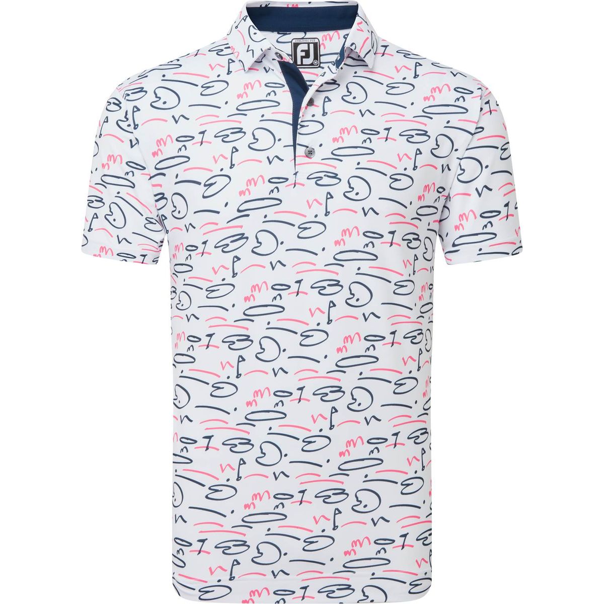 Footjoy Golf Course Doodle Herre Poloshirt - White - Str. L