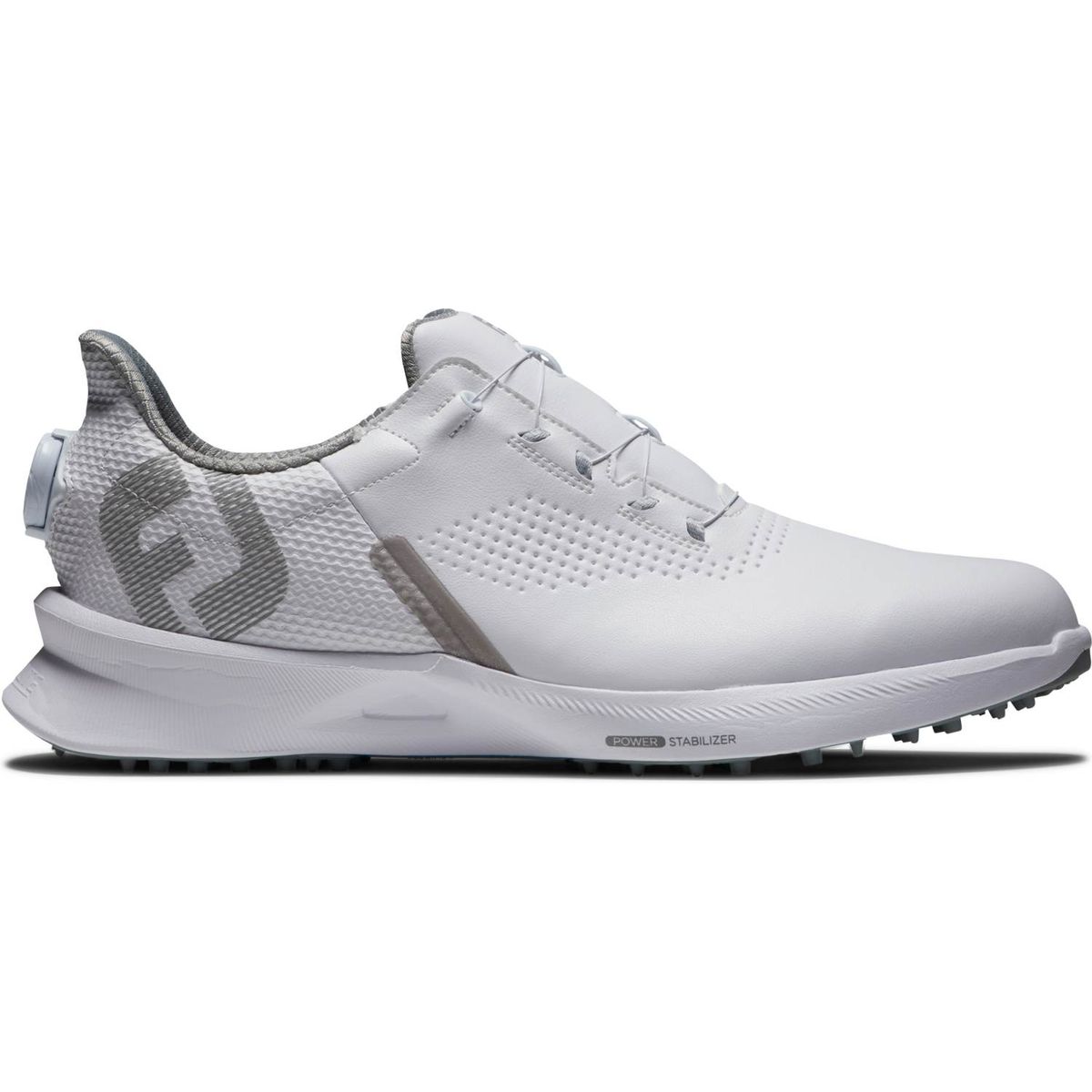 Footjoy Fuel BOA Vandtætte Herre Golfsko Uden Spikes - White/Grey Boa - Str. 40 1/2 Normal