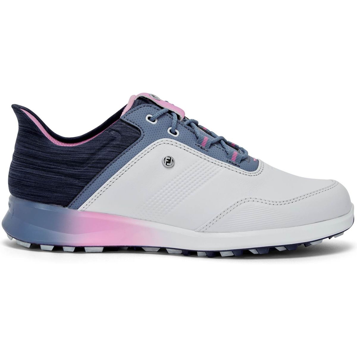 Footjoy Stratos (2023) Vandtætte Dame Golfsko Uden Spikes - White/Navy/Pink - Str. 42 Normal