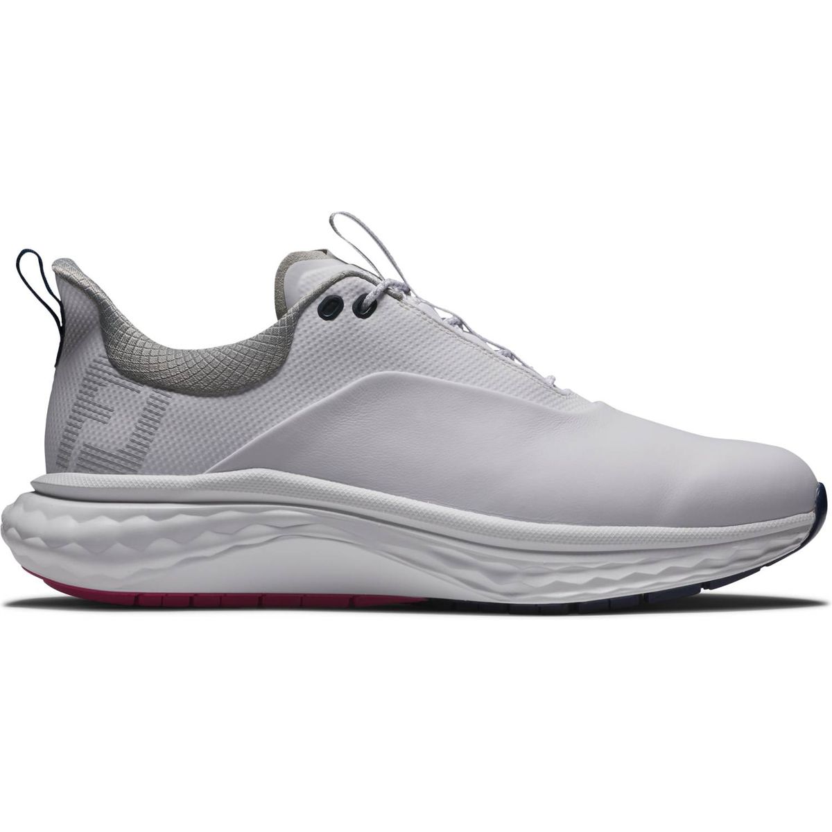 Footjoy Quantum Vandtætte Herre Golfsko Uden Spikes - White/Blue/Pink - Str. 45 Normal