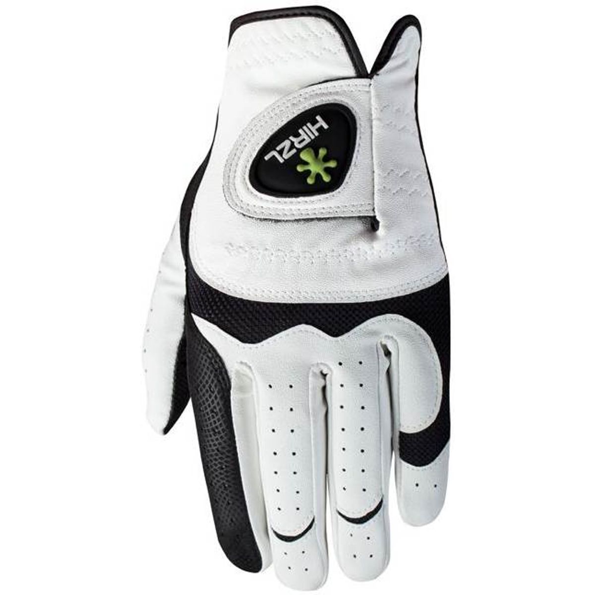 Hirzl Hybrid Plus+ Læder Herre Golfhandske - Sort/Hvid - Højre - Str. M / L