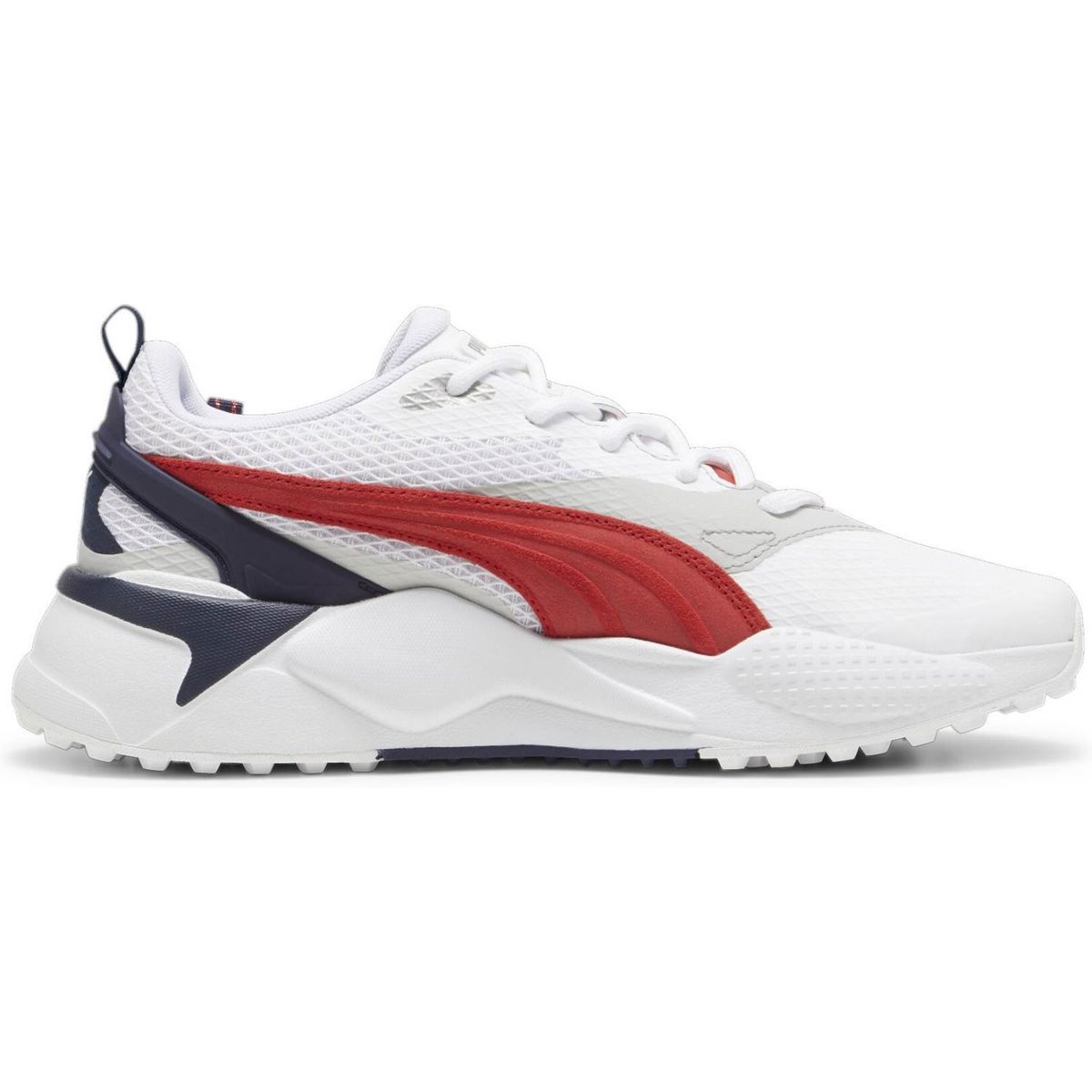 Puma Gs-X Efekt Vandtætte Golfsko Uden Spikes - Puma White/Strong Red/Deep Navy - Str. 40 1/2 Normal