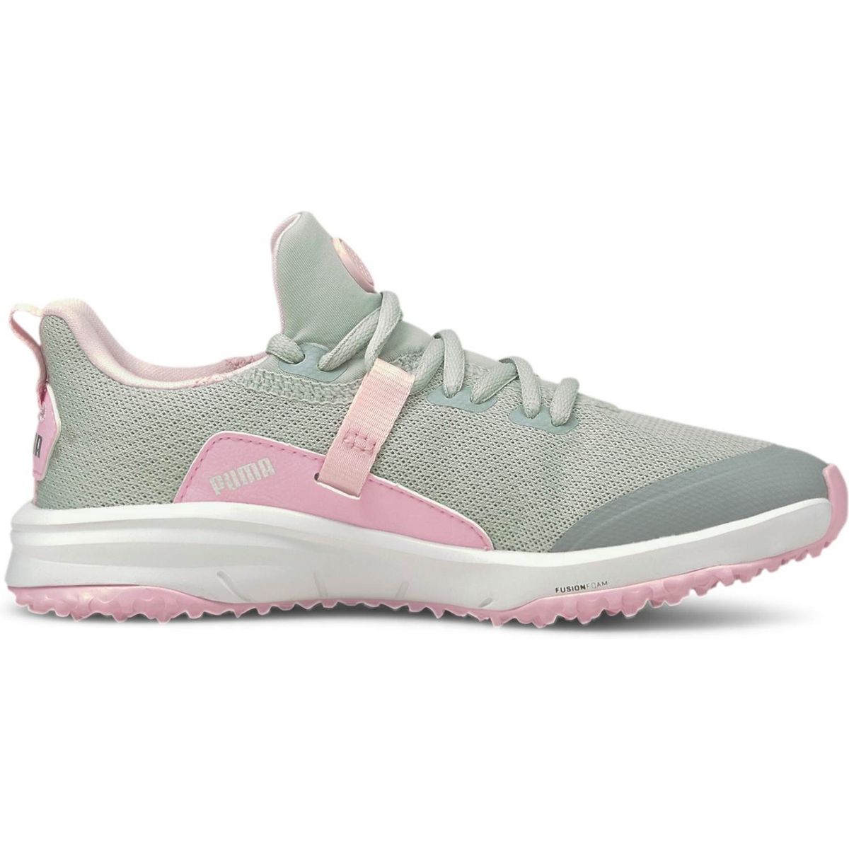 Puma Fusion Evo Drenge Golfsko Uden Spikes - High Rise/Pink Lady - Str. 39 Normal