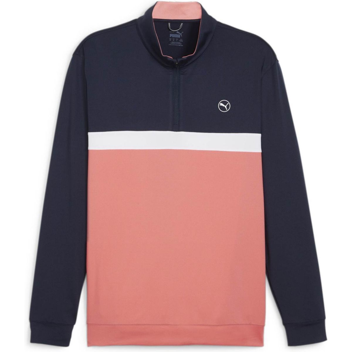 Puma Pure Colorblock (2024) Herre Pullover - Deep Navy/Melon Punch - Str. L