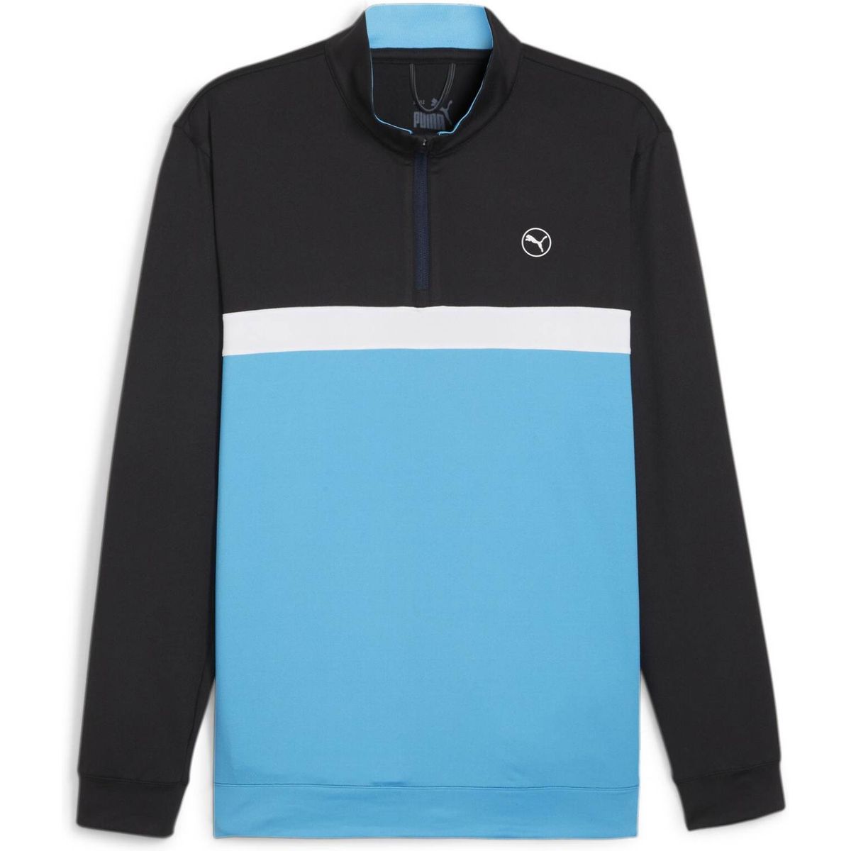 Puma Pure Colorblock (2024) Herre Pullover - Puma Black/Aqua Blue - Str. XXL