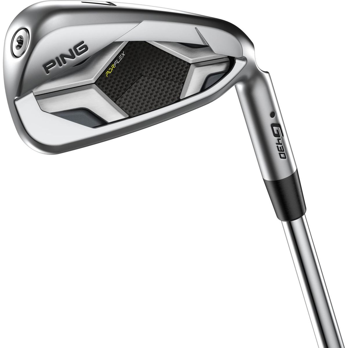 Ping G430 (Black Dot) Herre Jernsæt - Chrome - Højre - 4-9, PW - Ping AWT 2.0 Stiff Stål