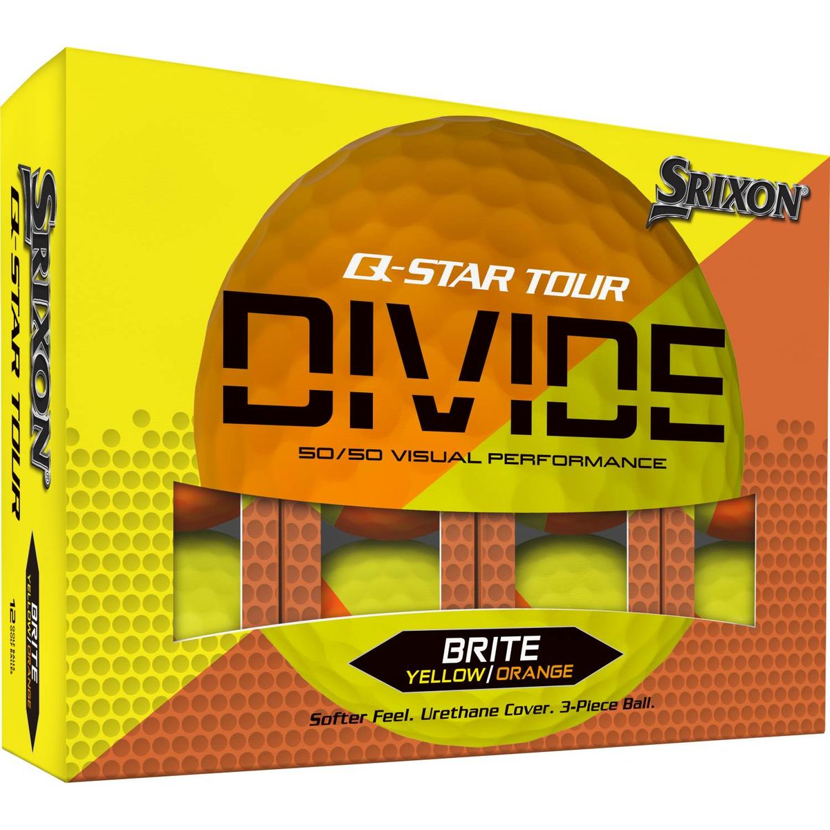 Srixon Q-Star Tour Divide Golfbolde - Gul/Orange