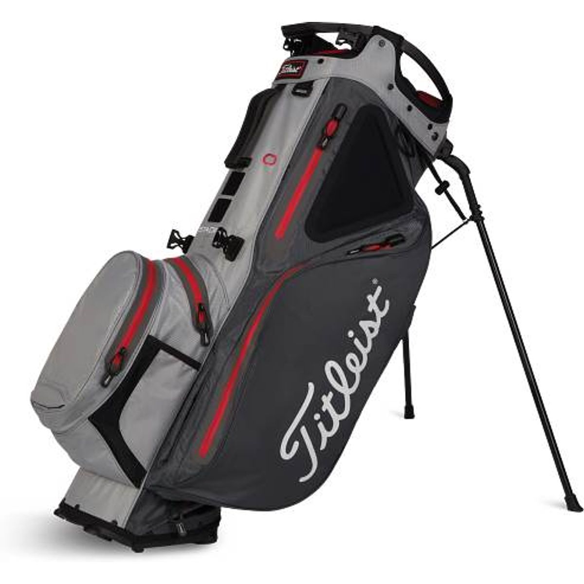 Titleist Hybrid 14 StaDry Vandtæt Bærebag - Charcoal/Grey/Red