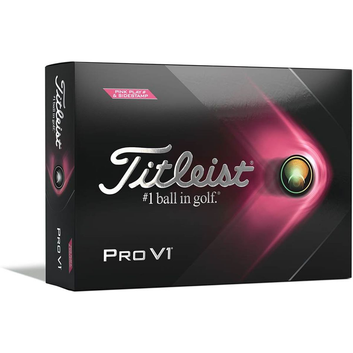 Titleist Pro V1 Pink Sidestamp Golfbolde - Hvid