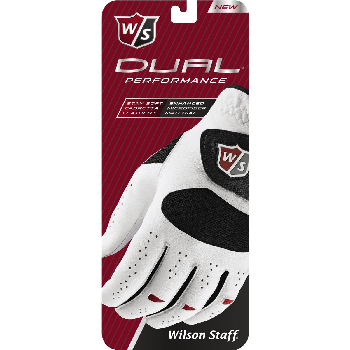 Wilson Staff Dual Performance Læder Herre Golfhandske - Hvid - Venstre - Str. XL