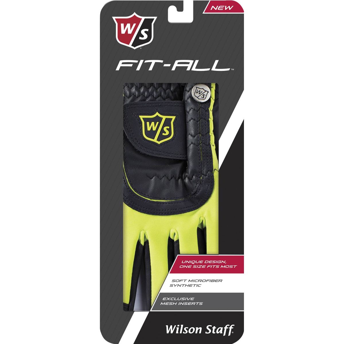 Wilson Staff Fit-All Syntetisk Herre Golfhandske - Sort/Grøn - Venstre - Str. Onesize