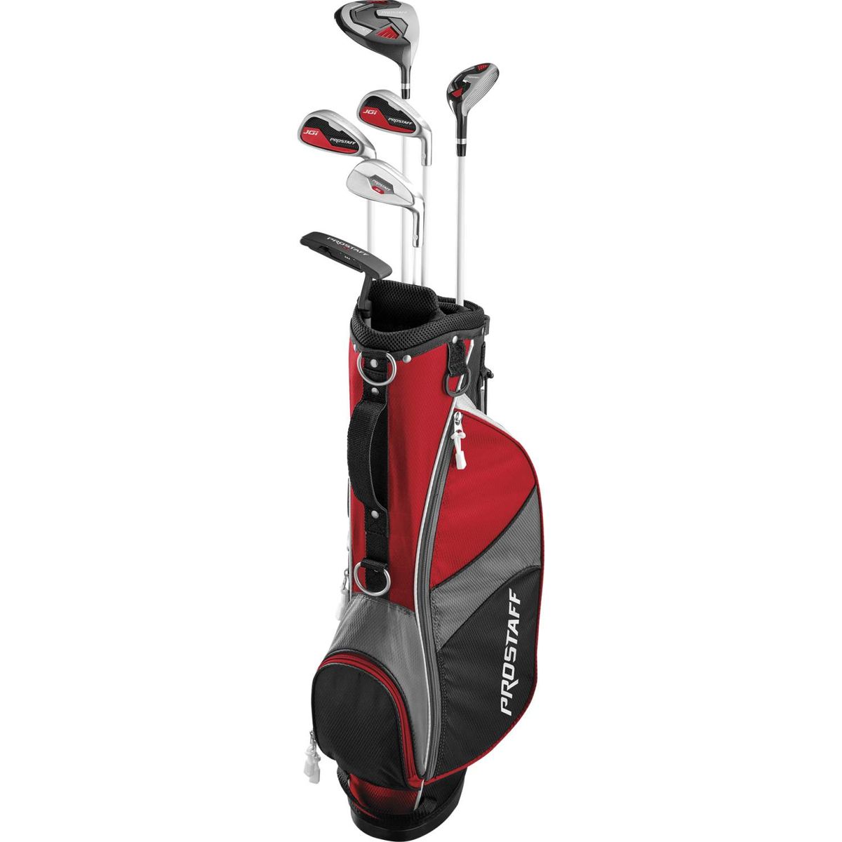 Wilson Staff Pro Staff JGI 11-14 År Junior Golfsæt - Red/Black - Højre - DR, HY, Long Iron, Short Iron, Wedge, Putter - Wilson Staff Grafit