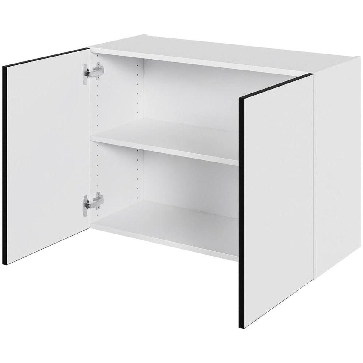 Multi-Living Køkken overskab i White/Black line lav H: 57,6 cm D: 34,0 cm - 2 låger inklusiv 1 hylde - Bredde: 80 cm