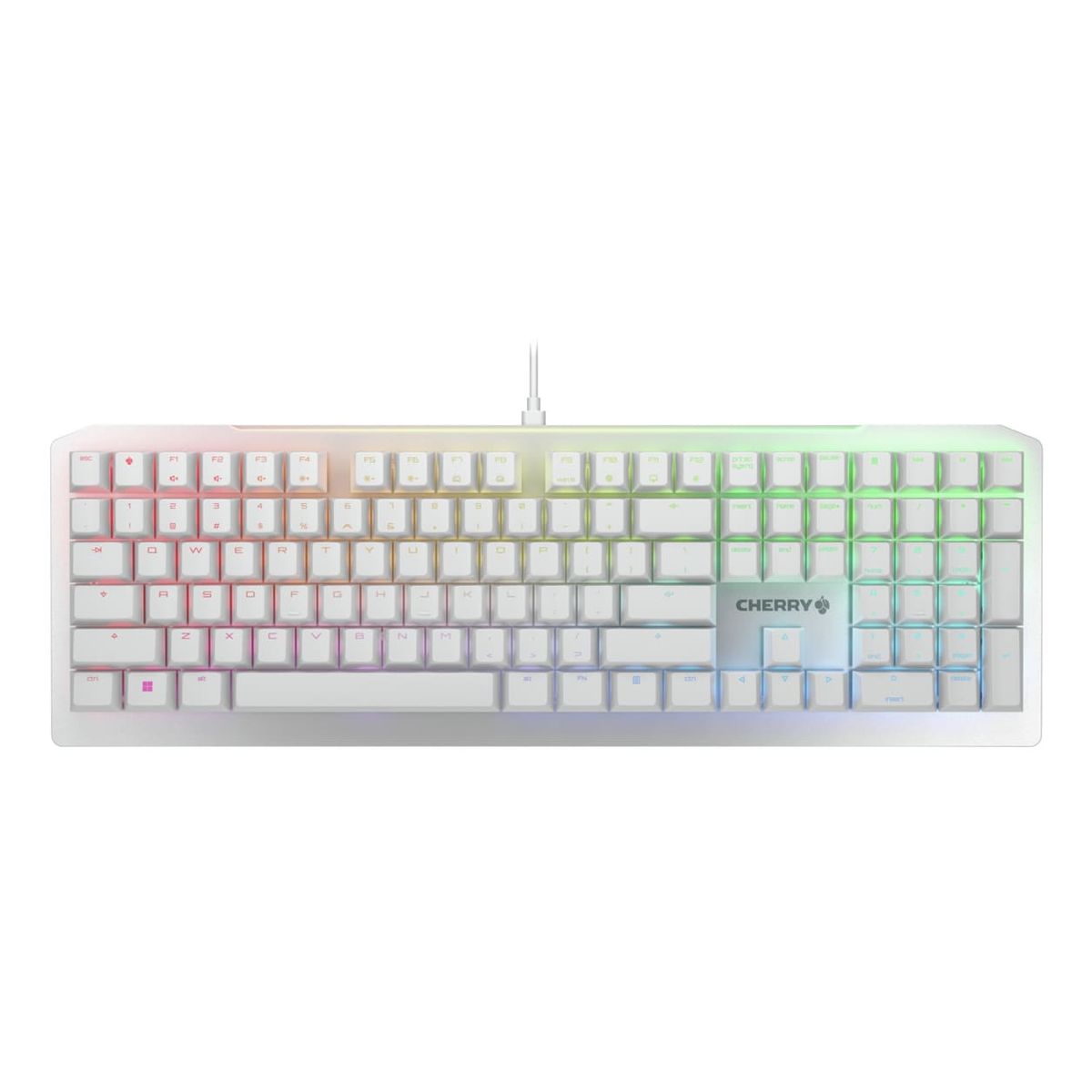 CHERRY CHERRY MV3.0 RGB tastatur Spil USB QWERTY Engelsk Sølv, Hvid