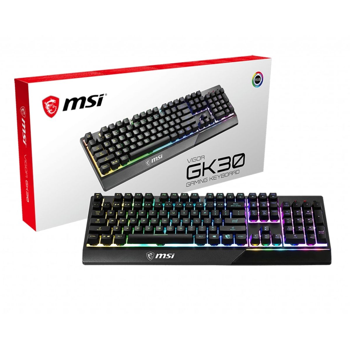 MSI MSI VIGOR GK30 tastatur Spil USB QWERTY UK engelsk Sort