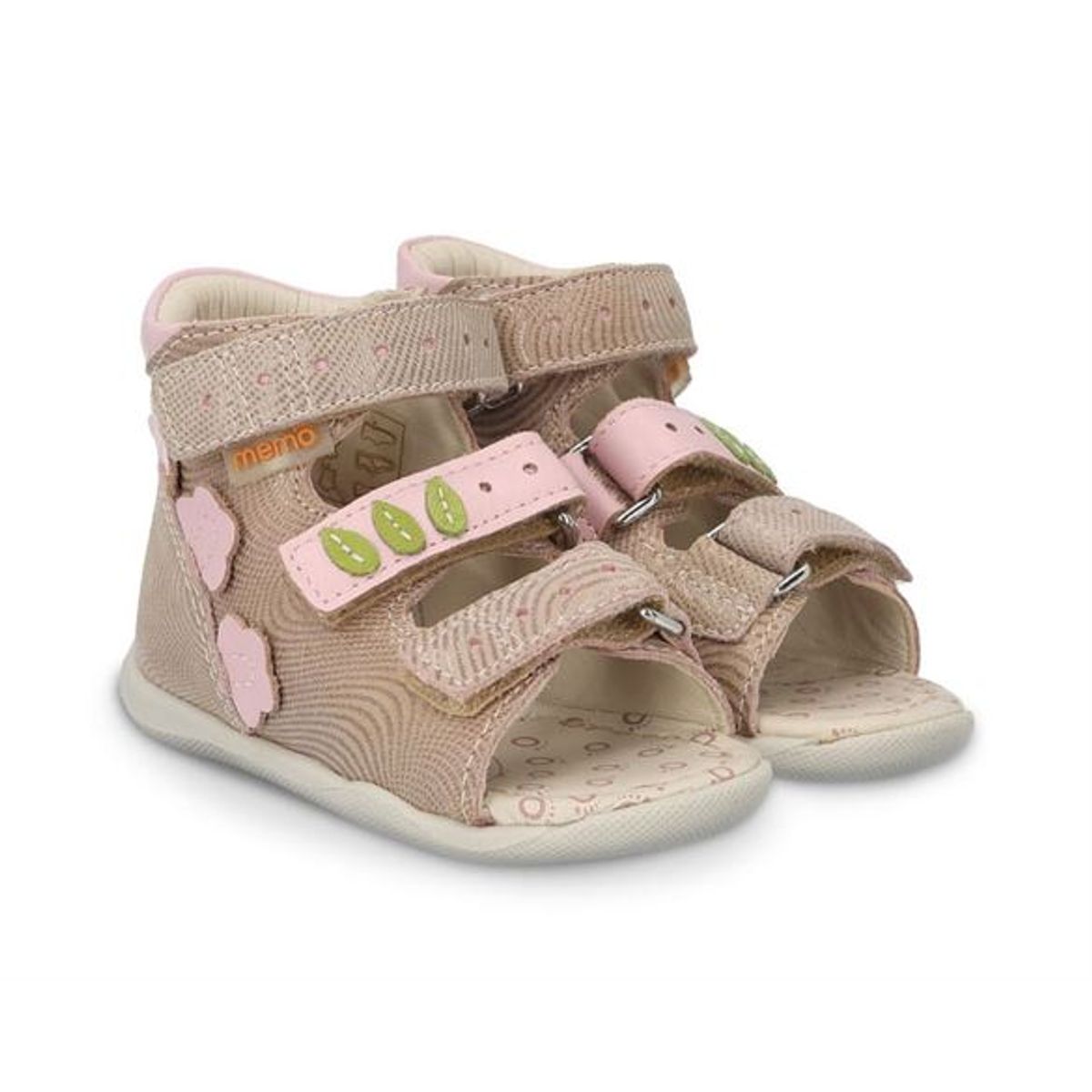 Memo Dino sandal, rosa - pigesandal med ekstra støtte