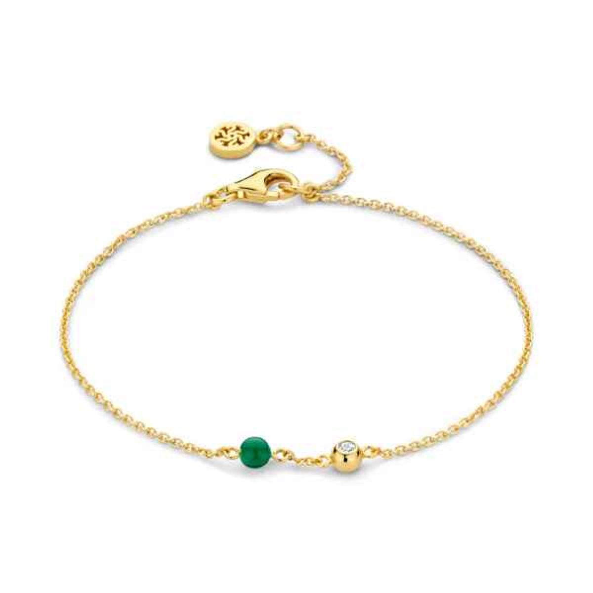 Lucky Bracelet Green Forgyldt Sølv Armbånd fra Spirit Icons