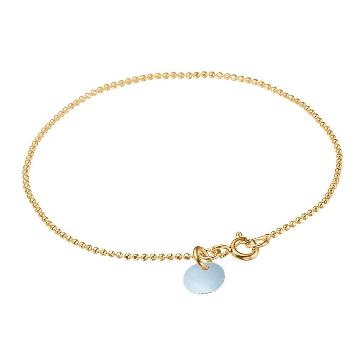 Enamel Ball Chain Icy Blue Forgyldt Sølv Armbånd