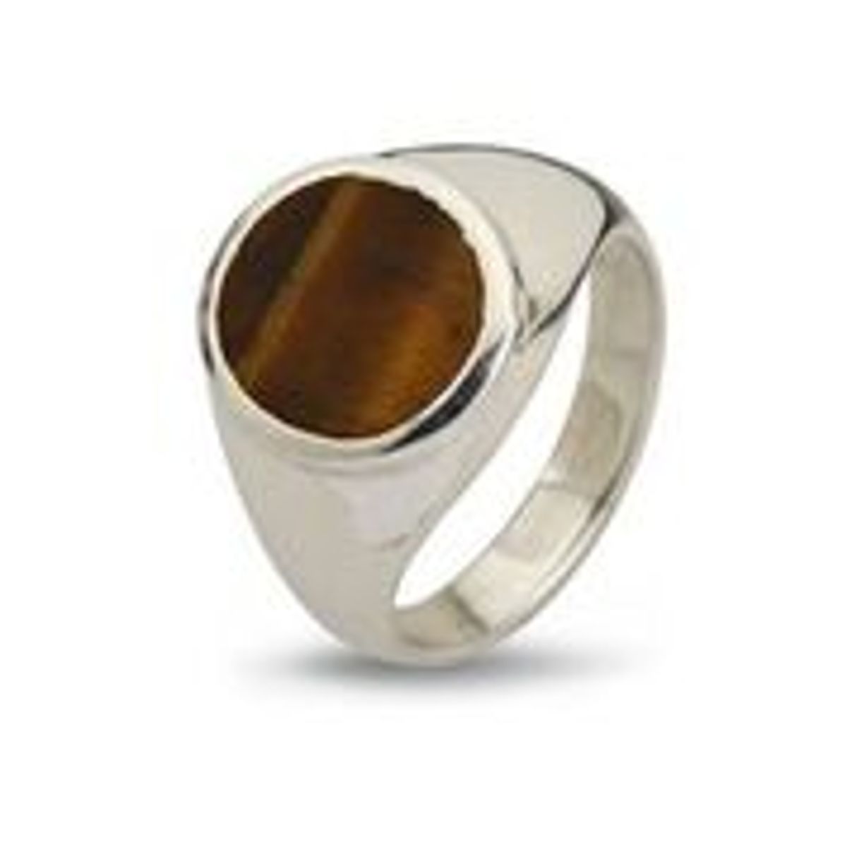 Oval Tigers Eye Sterling Sølv Ring fra Birdie med Tigerøje