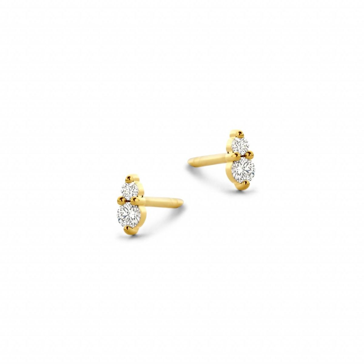 Spirit Icons Vision Stud 14 Karat Guld Øreringe med Diamanter 0,14 Carat W/VS