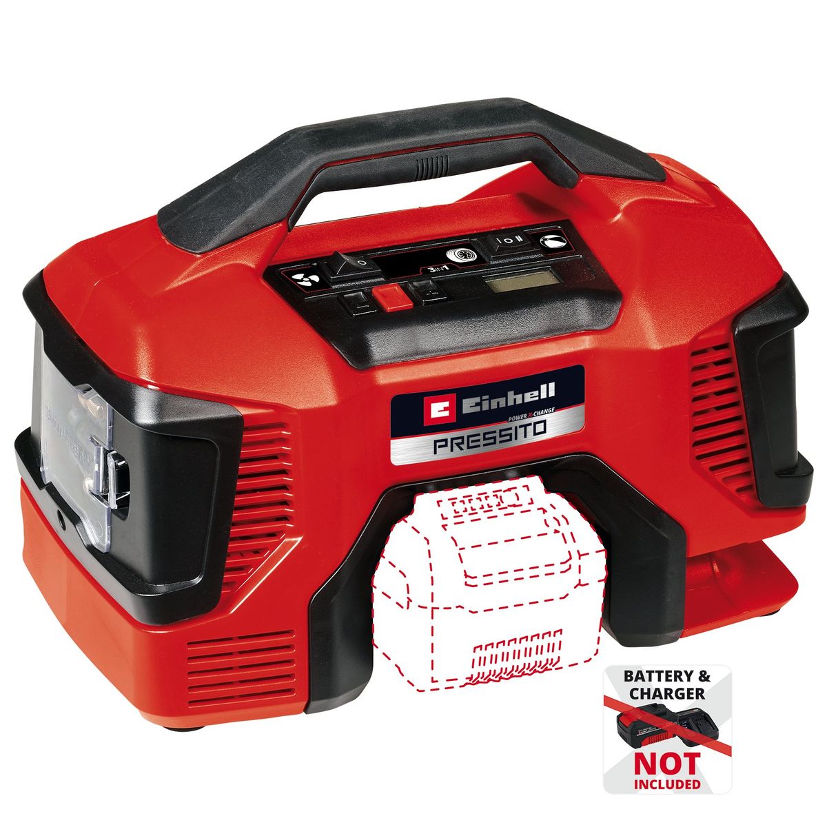 Einhell PRESSITO 18/21 akku kompressor 18 volt u/batteri og lader