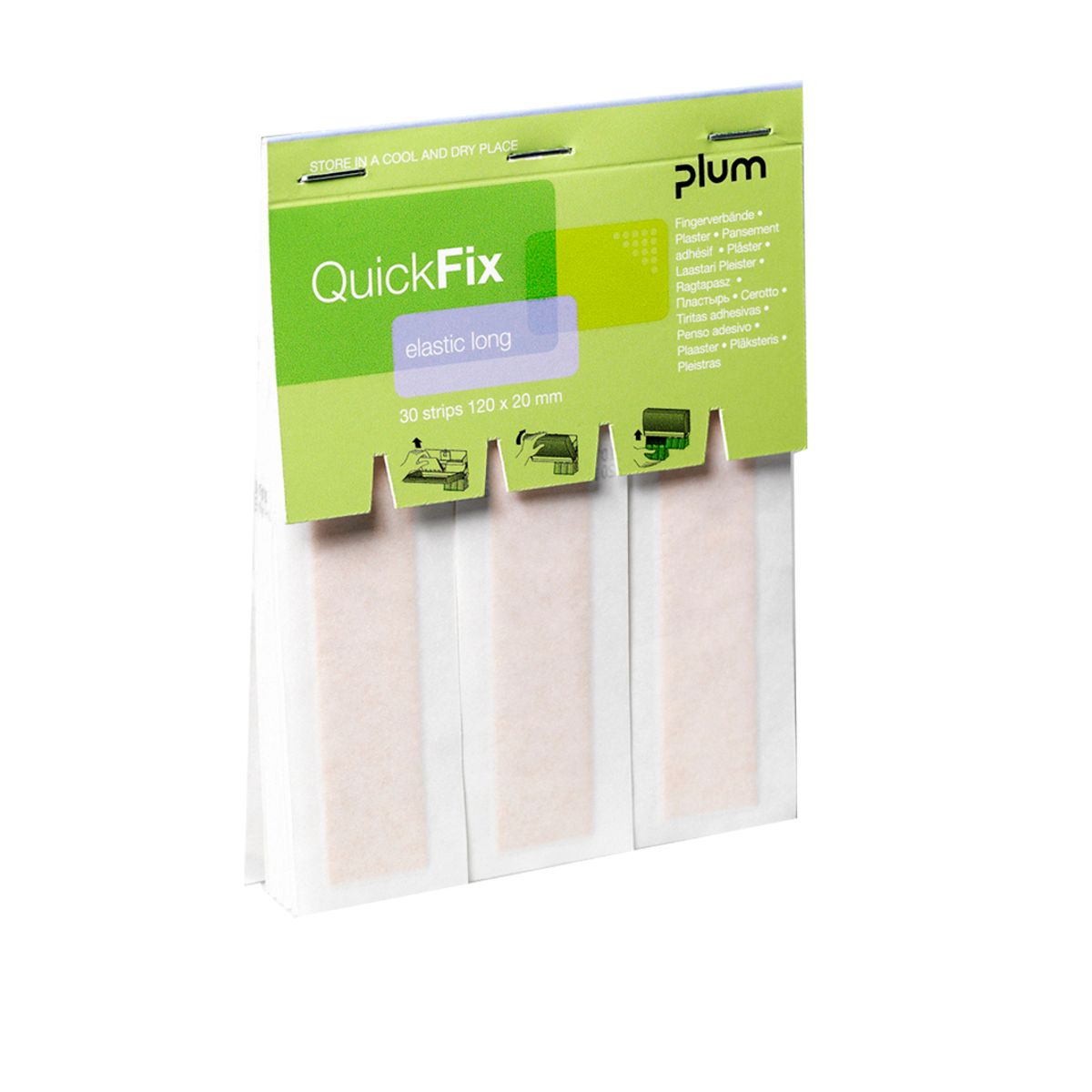 Plasterrefill Plum QuickFix - elastisk ekstra lange