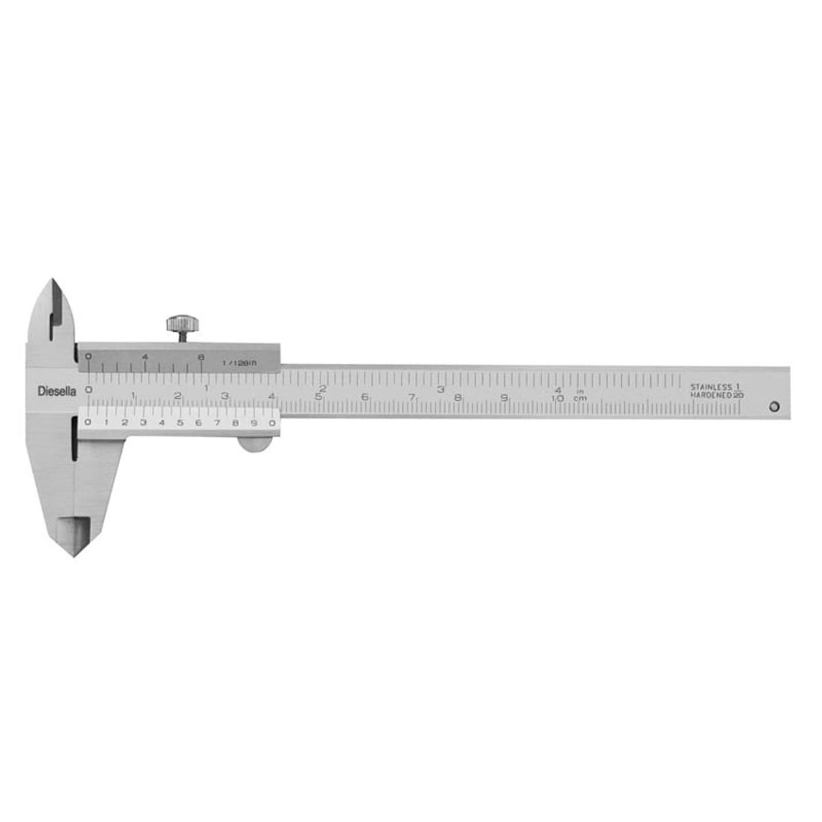 Skydelære med skruelås 0-100x0,05 mm og 30 mm kæber