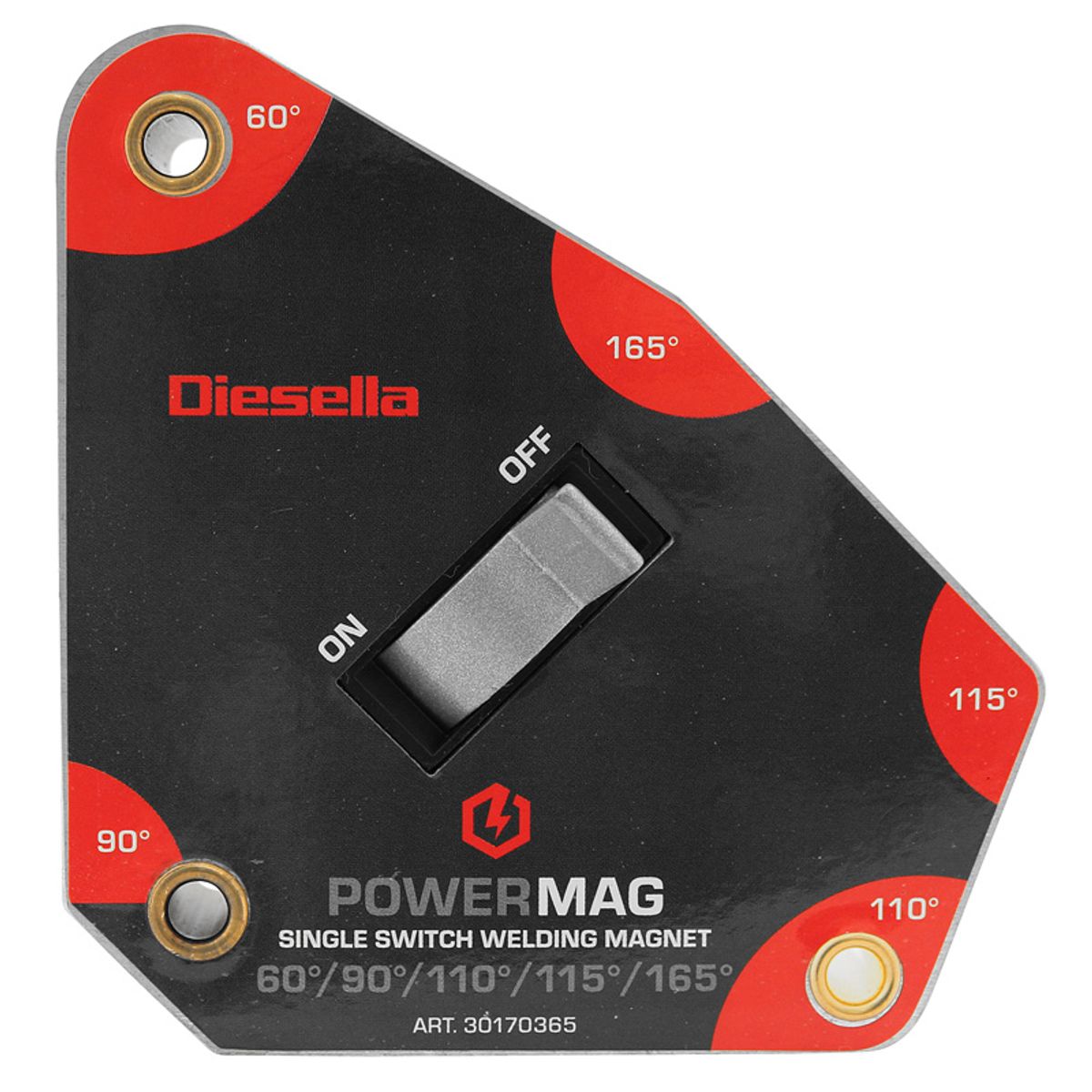 WLDPRO Multivinkel Svejsemagnet med 60 °/90 °/110 °/115 °/165 ° vinkler og on/off funktion (30kg/295N)