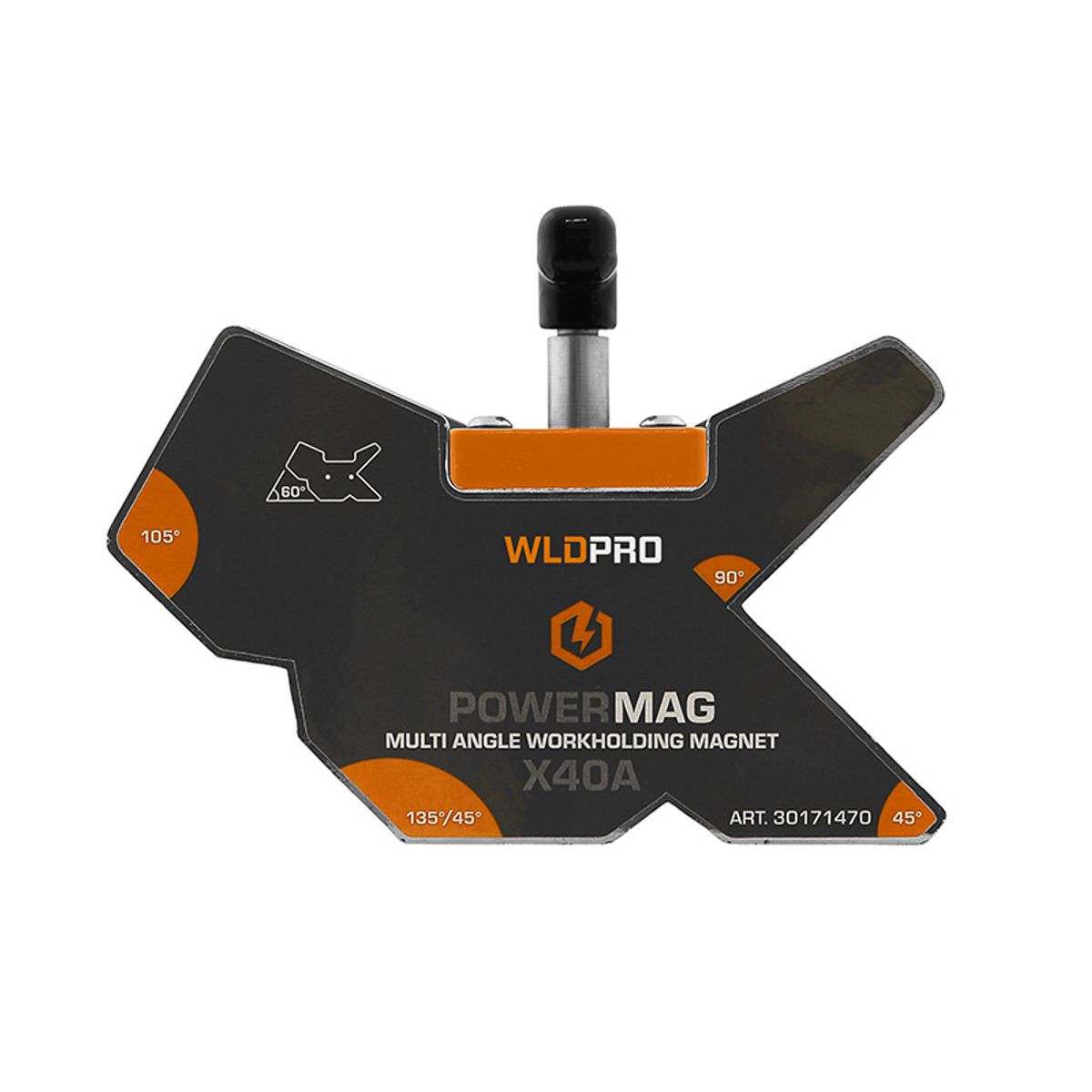 WLDPRO POWERMAG X40A Multivinkel Svejsemagnet med on/off funktion (245N/25kg)