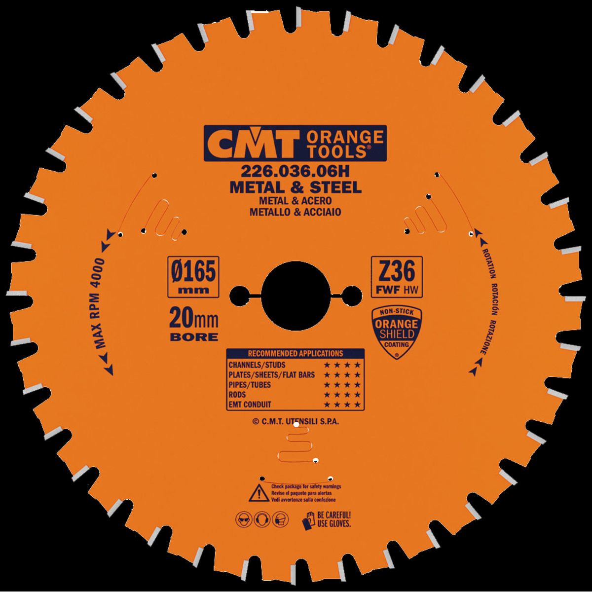 CMT rundsavklinge HM-skær 165Ã1,5Ã20 Z36 DryCut