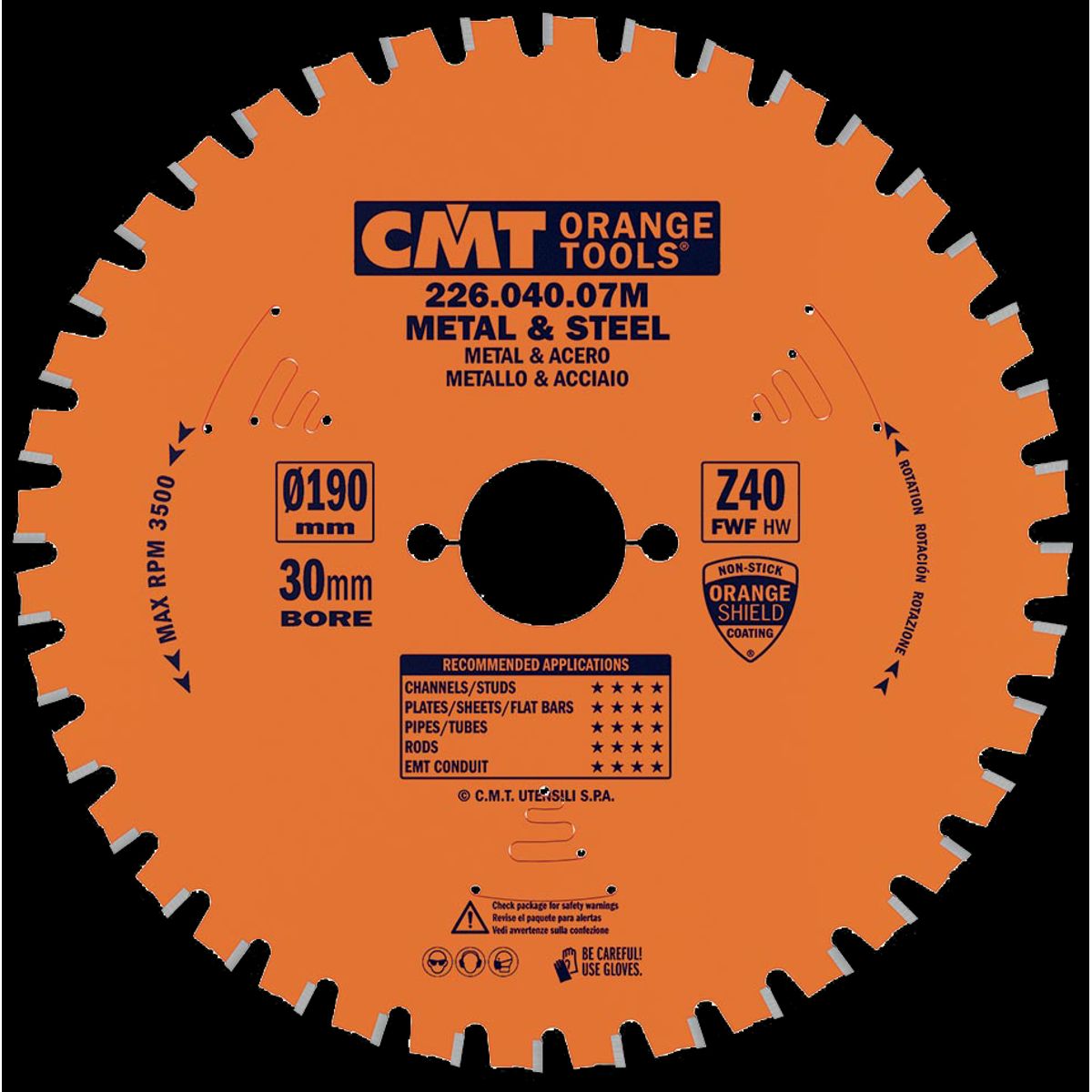 CMT rundsavklinge HM-skær 190Ã2,0Ã30 Z40 DryCut