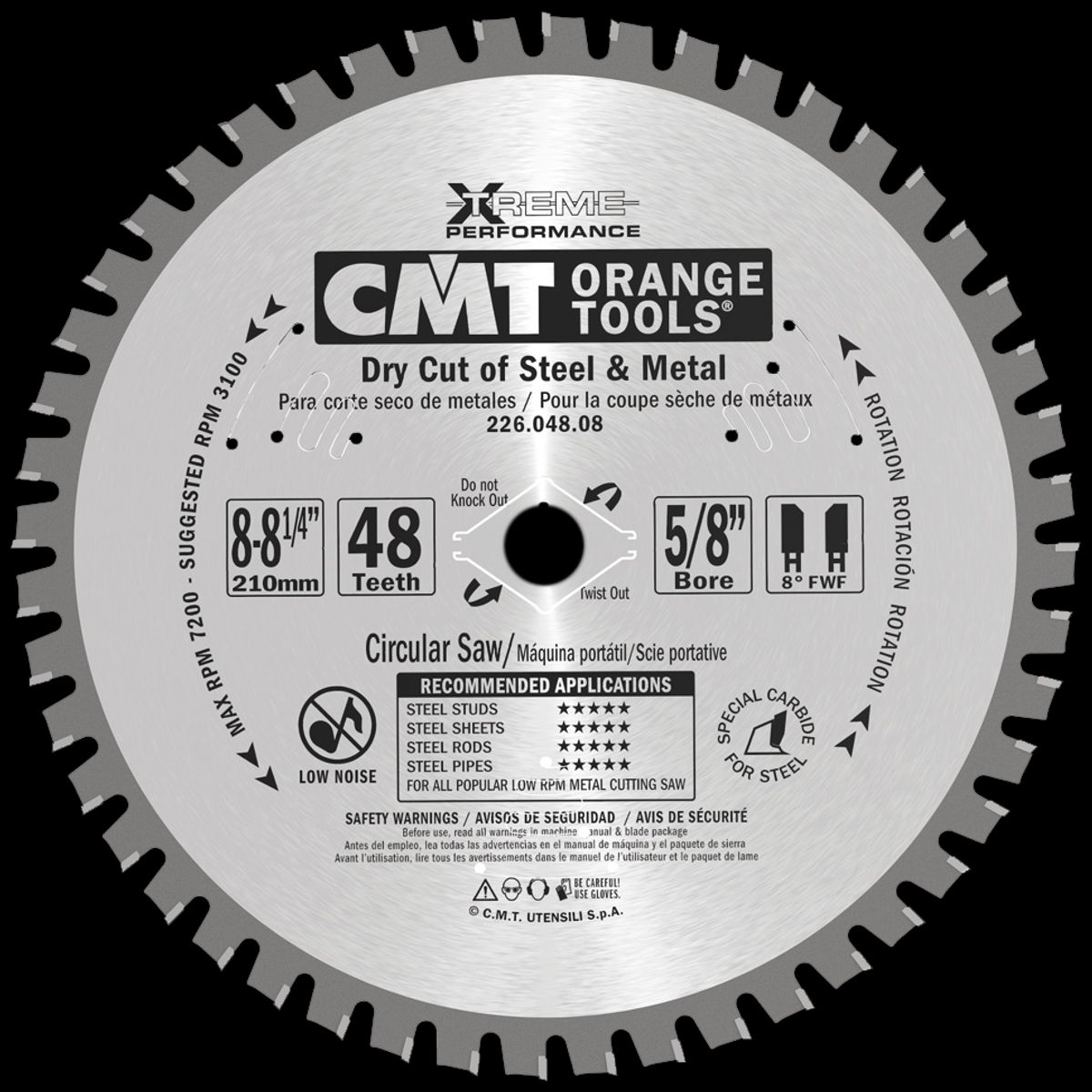 CMT rundsavklinge HM-skær 210Ã2,2Ã30 Z48 DryCut