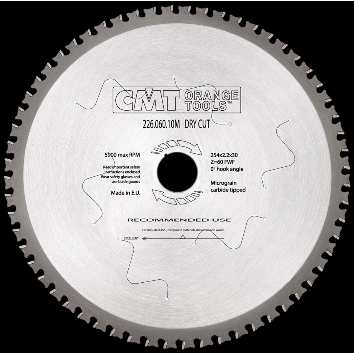 CMT rundsavklinge HM-skær 254Ã2,2Ã30 Z60 DryCut