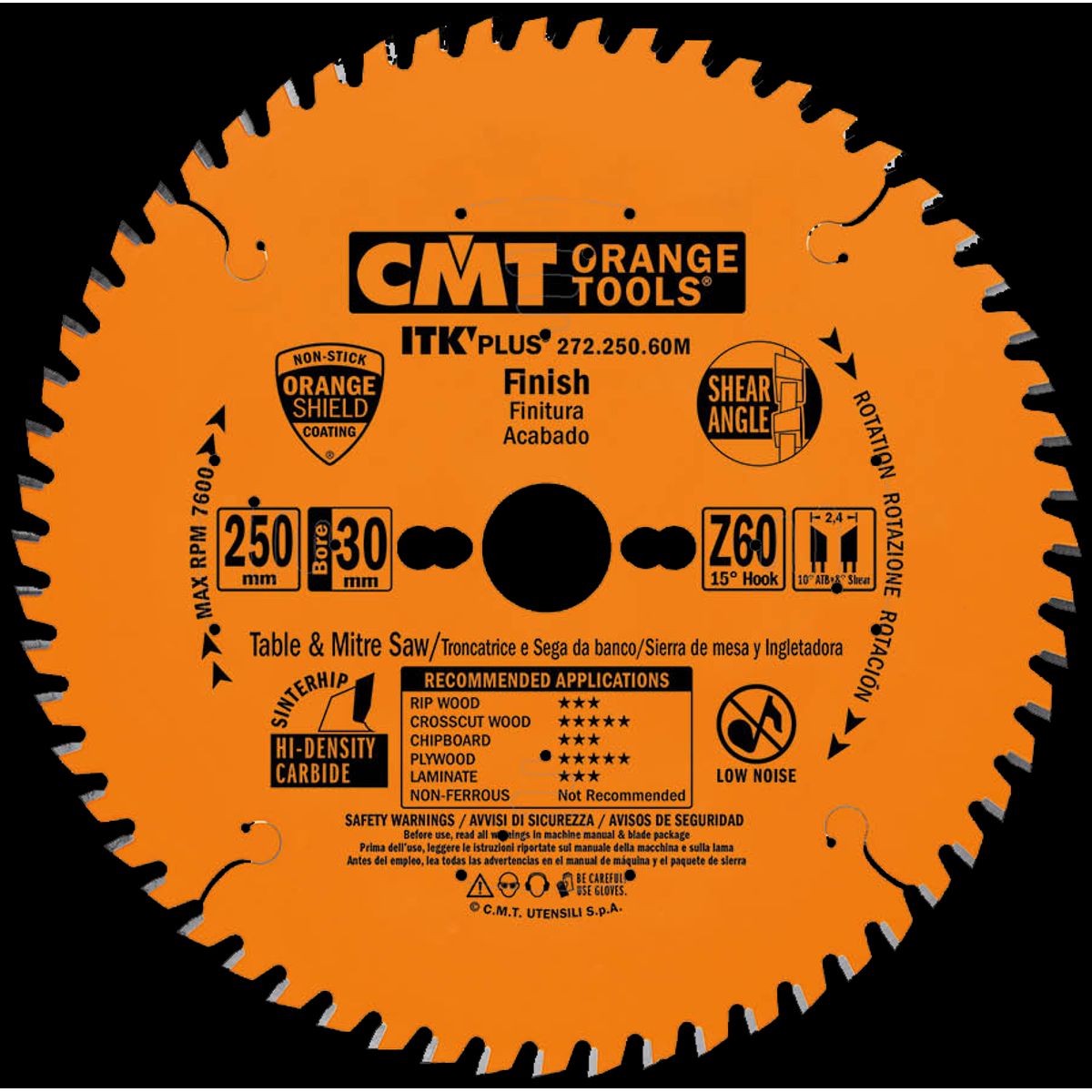 CMT rundsavklinge HM-skær 250Ã2,4Ã30 Z60 W