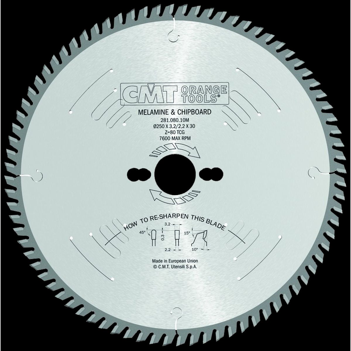 CMT rundsavklinge HM-skær 250Ã3,2Ã30 Z80 TF