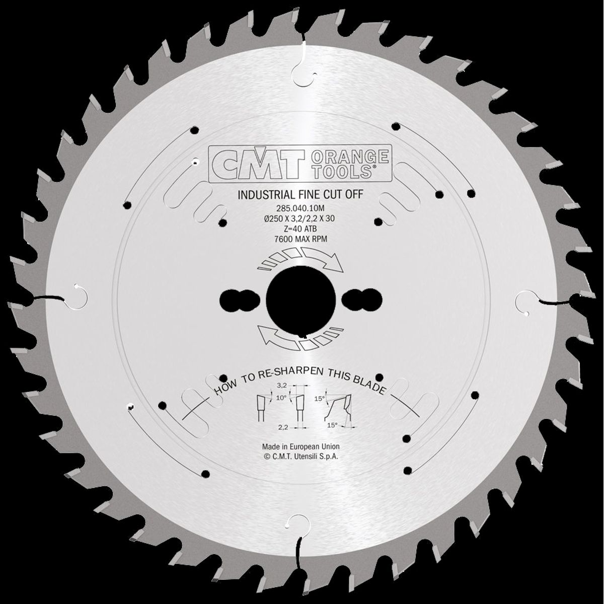 CMT rundsavklinge HM-skær 250Ã3,2Ã30 Z40 UW