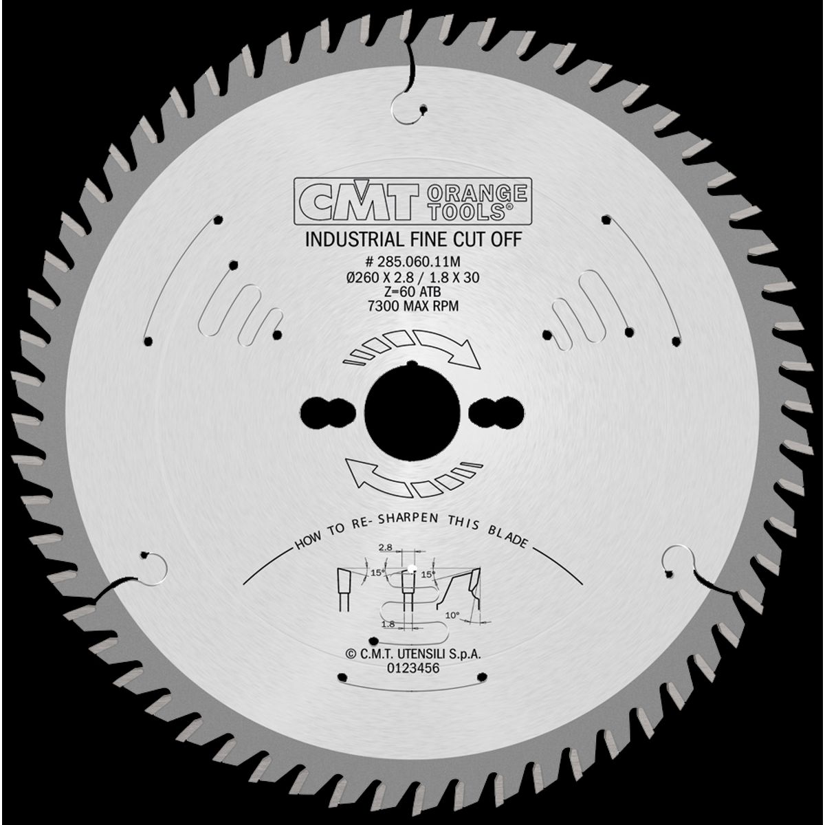 CMT rundsavklinge HM-skær 260Ã2,8Ã30 Z60 W