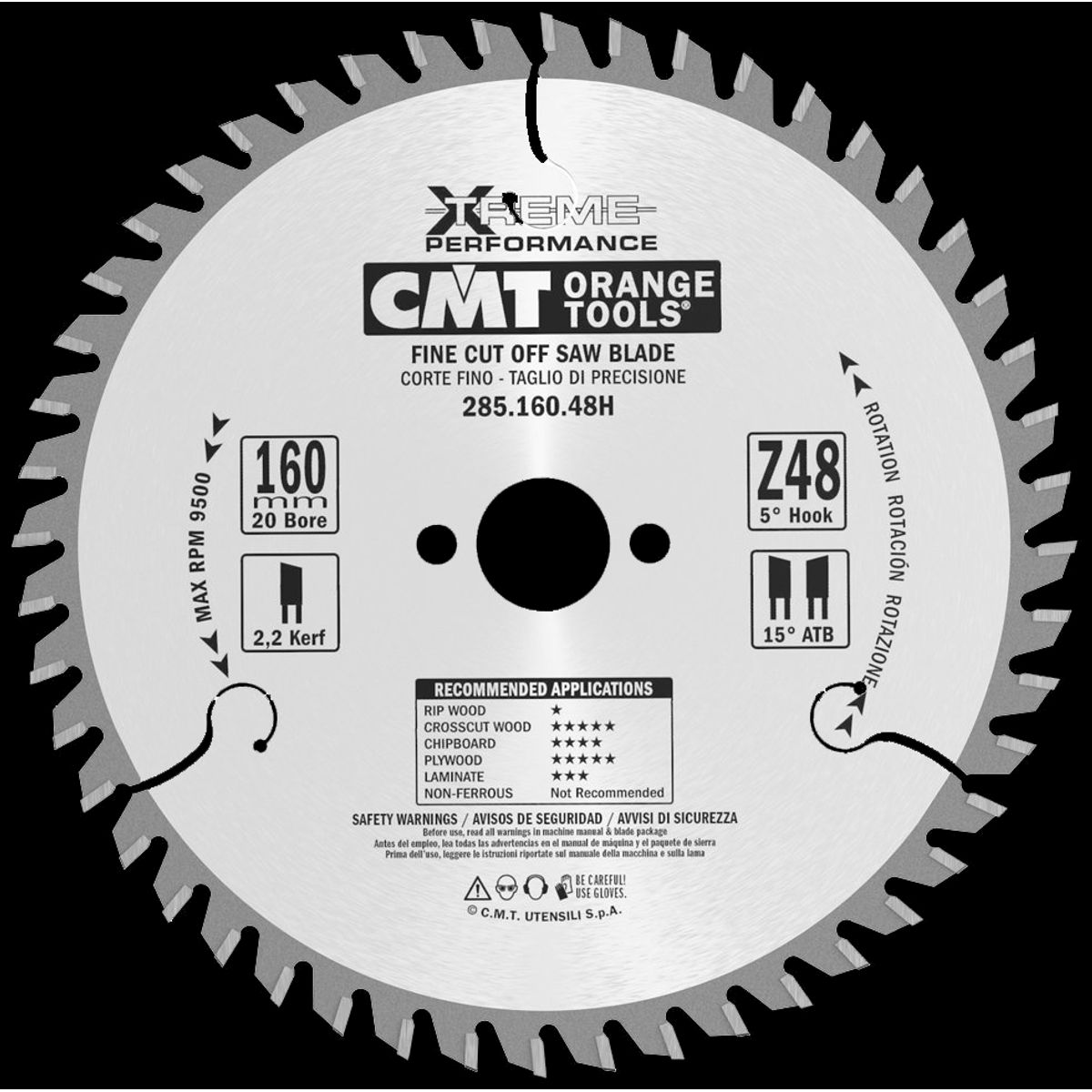 CMT rundsavklinge HM-skær 160Ã2,2Ã20 Z48 W